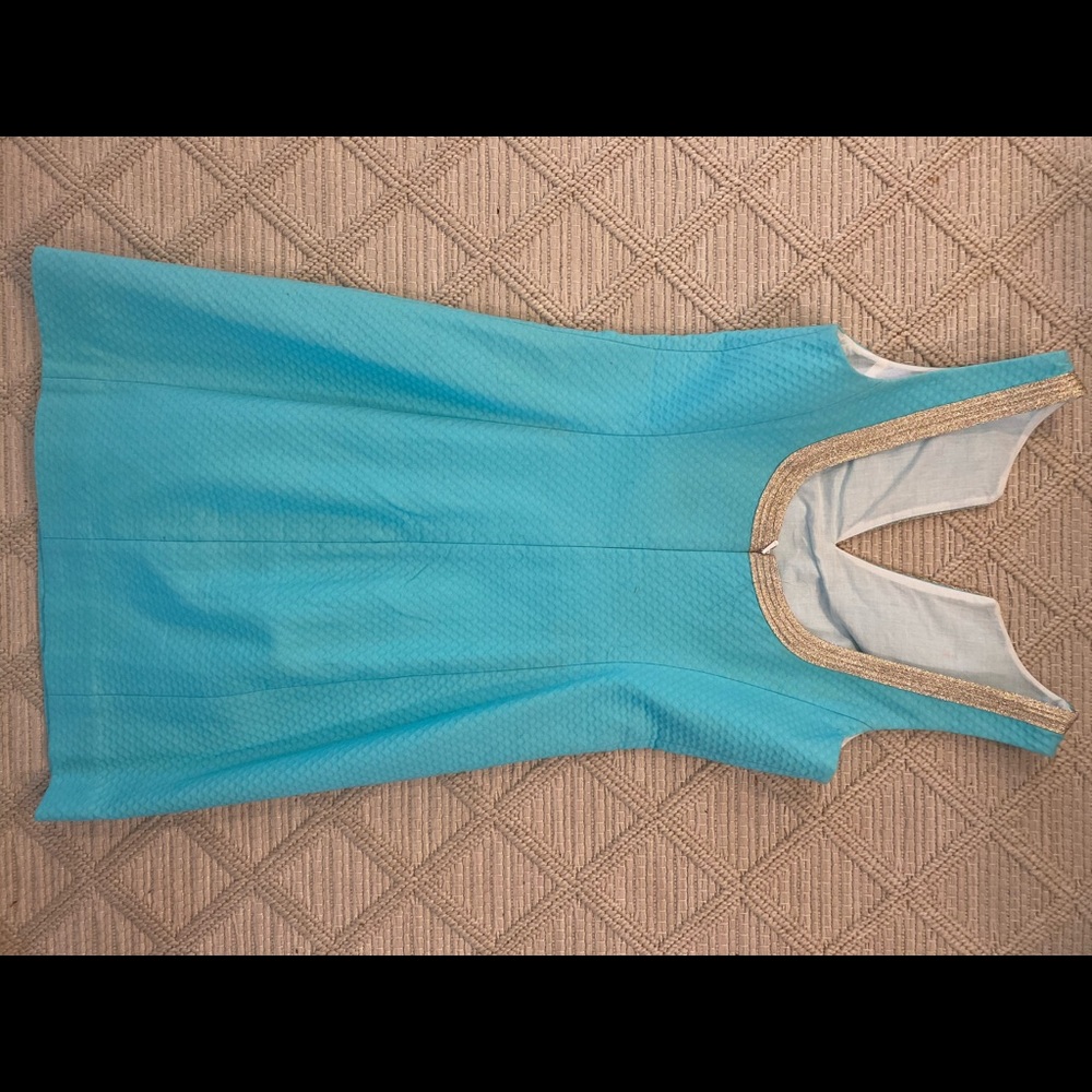 Lilly Pulitzer Size 0 Aqua Shift Dress - Picture 2 of 2